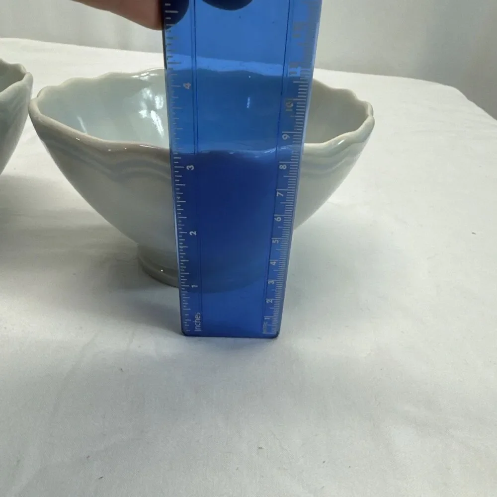 Matceramica Catarina de Braganca Blue Footed Soup Cereal Bowl Set Of 2